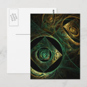 Carte Postale Conception d'art fractal abstrait à vibrations mag (Devant / Derrière)