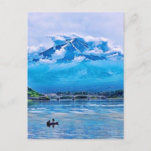 Carte Postale Conception d'art japonais aquarelle paisible  (Devant)