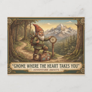Carte Postale Conception d'aventure Gnome Where the Heart Takes
