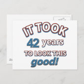 Carte Postale Conception de 42e anniversaire (Devant / Derrière)