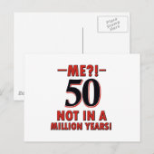 Carte Postale Conception de 50 ans (Devant / Derrière)