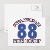 Carte Postale Conception de 88e anniversaire (Devant / Derrière)