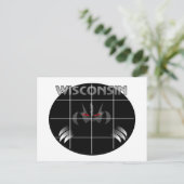 Carte Postale Conception de Badger de l'État du Wisconsin (Debout devant)
