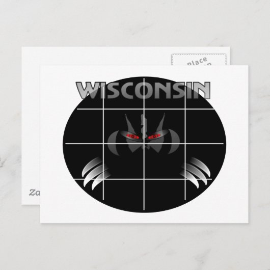 Carte Postale Conception de Badger de l'État du Wisconsin (Devant / Derrière)