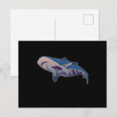 Carte Postale Conception de baleine de design d'océan de poisson (Devant / Derrière)