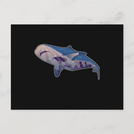 Carte Postale Conception de baleine de design d'océan de poisson (Devant)