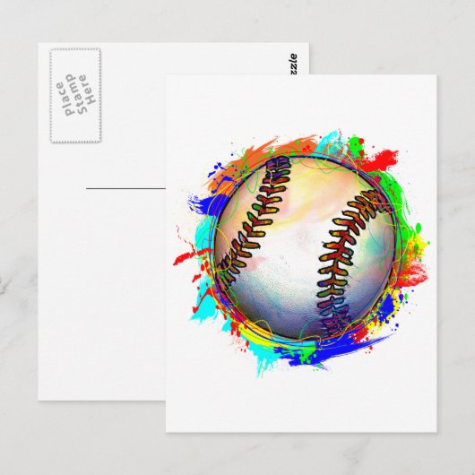 Carte Postale Conception de base-ball 2 (Devant / Derrière)