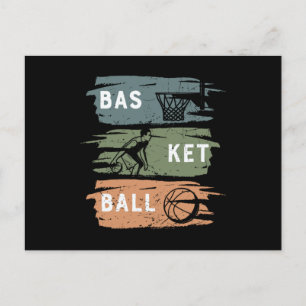 Carte Postale Conception de basket-ball cool avec 3 couleurs
