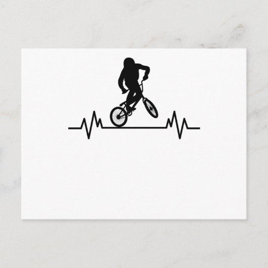 Carte Postale Conception de battement de coeur de BMX drôle de c (Devant)