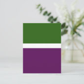 Carte Postale Conception de bloc de couleur unie vert blanc viol (Debout devant)