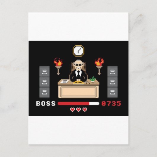 Carte Postale Conception de 'Boss' Pixel - GeekShirts (Devant)