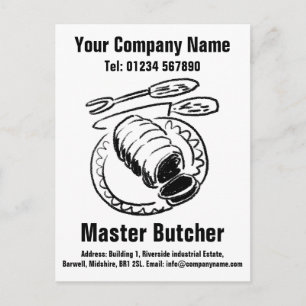 Carte Postale Conception de boucher pour personnaliser. Maître B