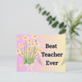 Carte Postale Conception de cadeau de meilleur enseignant floral (Debout devant)