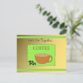 Carte Postale Conception de café vert et moka (Debout devant)