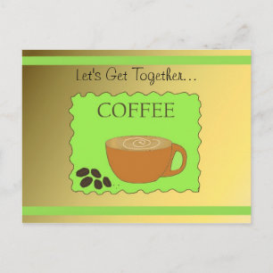 Carte Postale Conception de café vert et moka
