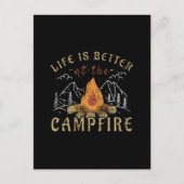 Carte Postale Conception de camping au feu de camp (Devant)