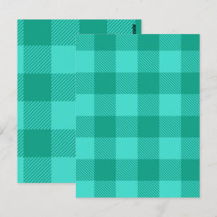 Carte Postale Conception de carreaux à carreaux gingham sarcelle