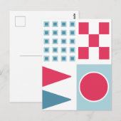 Carte Postale Conception de carrelage abstrait géométrique (Devant / Derrière)