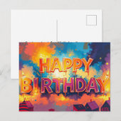 Carte Postale Conception de célébration d'anniversaire (Devant / Derrière)