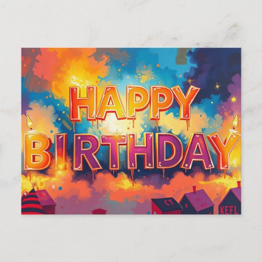 Carte Postale Conception de célébration d'anniversaire (Devant)