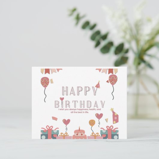 Carte Postale Conception de célébration de fête d'anniversaire (Debout devant)