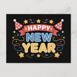 Carte Postale Conception de célébration de Nouvel An joyeux