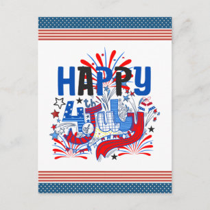 Carte Postale Conception de célébration patriotique du 4 juillet