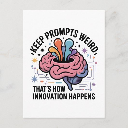 Carte Postale Conception de cerveau d'innovation en intelligence (Devant)