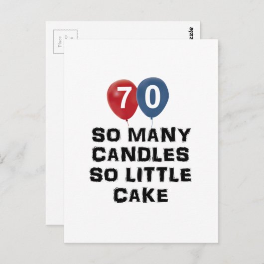 Carte Postale Conception de chandelles de 70 ans (Devant / Derrière)