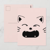 Carte Postale Conception de chat mignon | Illustration féline ad (Devant / Derrière)