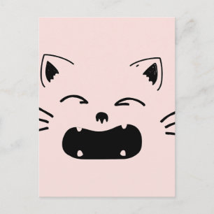 Carte Postale Conception de chat mignon Illustration féline ad
