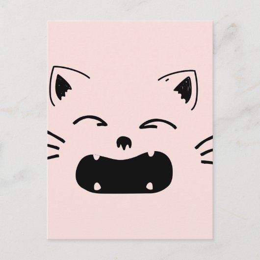 Carte Postale Conception de chat mignon | Illustration féline ad (Devant)