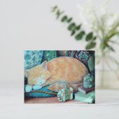 Carte Postale Conception de chats et d'éléphants indiens (Debout devant)