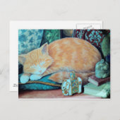 Carte Postale Conception de chats et d'éléphants indiens (Devant / Derrière)