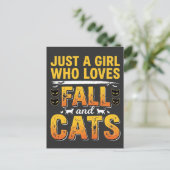 Carte Postale Conception de chats fille d'automne Halloween_1 (Debout devant)