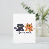 Carte Postale Conception de chats mignons attirés par les opposé (Debout devant)