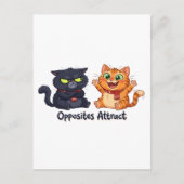 Carte Postale Conception de chats mignons attirés par les opposé (Devant)