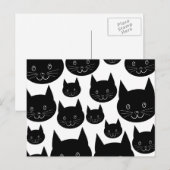 Carte Postale Conception de chats monochromes. (Devant / Derrière)