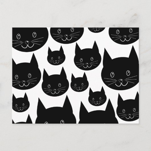 Carte Postale Conception de chats monochromes. (Devant)