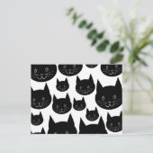 Carte Postale Conception de chats monochromes. (Debout devant)
