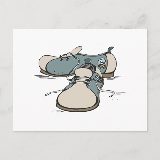 Carte Postale conception de chaussures de bowling rétro (Devant)