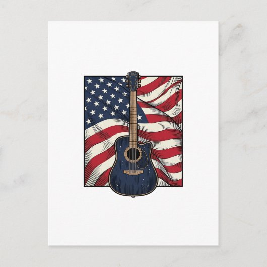 Carte Postale Conception de chemise vectorielle drapeau patrioti (Devant)