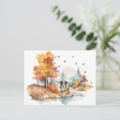 Carte Postale Conception de chien à l'aquarelle Australian Sheph (Debout devant)