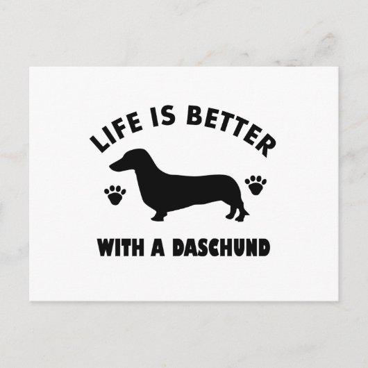 Carte Postale conception de chien daschund (Devant)