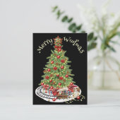 Carte Postale Conception de chien Joyeux Woofmas - Cavalier King (Debout devant)