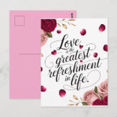 Carte Postale Conception de citation florale Rose Élégante (Devant / Derrière)