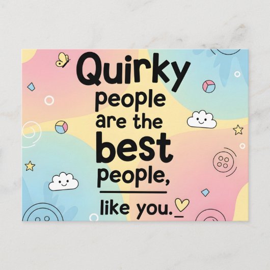 Carte Postale Conception de citation mignonne avec dégradé paste (Devant)