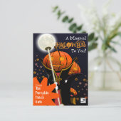Carte Postale Conception de citrouille de vampire mignon pour en (Debout devant)