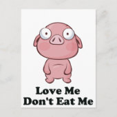 Carte Postale Conception de cochon Aimez-moi ne me mangez pas (Devant)