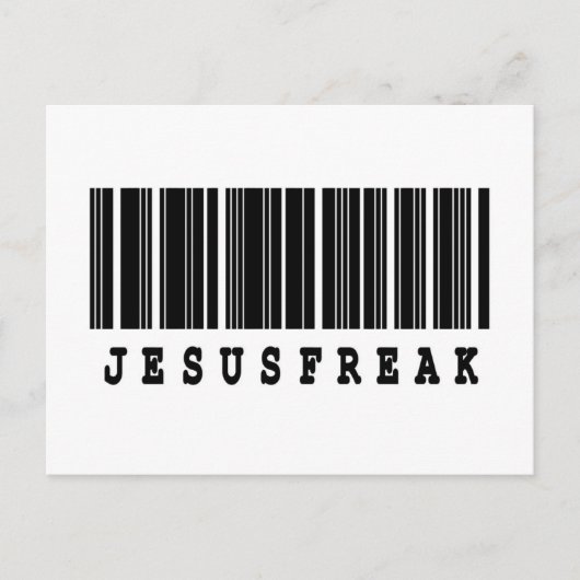 Carte Postale conception de code barre jesus freak (Devant)